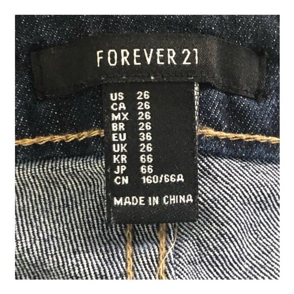 Forever 21 Dark Wash Denim Jeggings | Skinny Jean Leggings | Size 26 - Picture 4 of 14